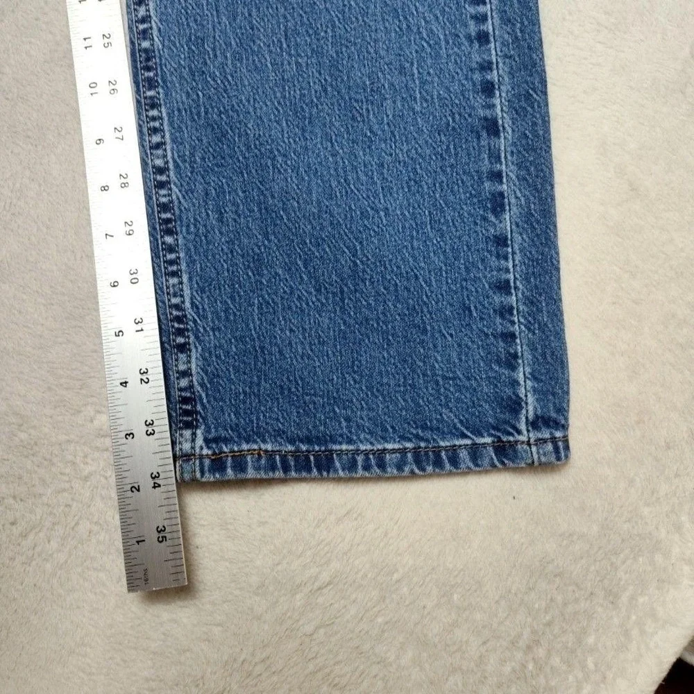 Levis 505 Jeans Mens 32x34 Blue Straight Medium Wash Stretch 5-Pocket Denim